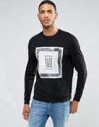 Asos Sweatshirt With Electric Print - Black