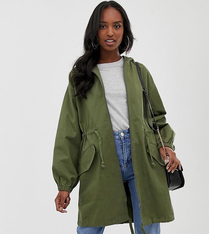 Asos Design Tall Lightweight Parka - Green