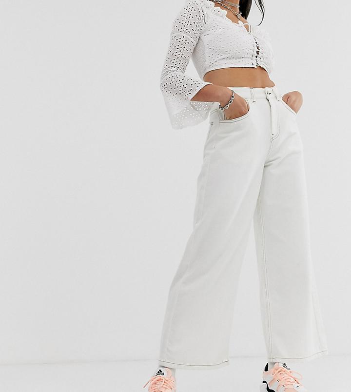 Reclaimed Vintage Inspired The '92 Wide Leg Jean - Cream
