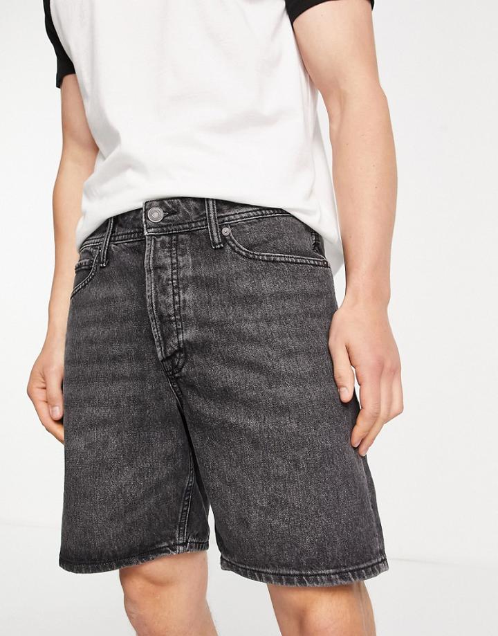 Jack & Jones Intelligence Loose Fit Denim Shorts In Gray