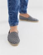 Asos Design Espadrilles In Black And White Pattern