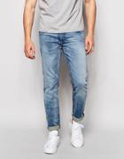 Jack & Jones Vintage Wash Jeans In Slim Fit With Stretch - Light Blue