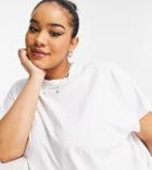 Noisy May Curve High Neck T-shirt In White