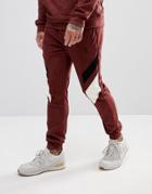 Religion Tapered Fit Jogger In Suedette With Contrast Panels