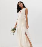 Tfnc Lace Detail Maxi Bridesmaid Dress In Pearl Pink