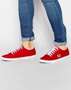Fred Perry Kingston Twill Sneakers - Red