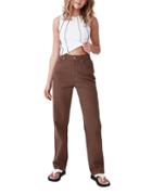 Cotton: On Long Straight Leg Jean In Brown