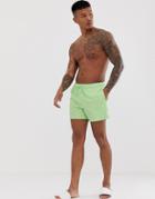 Asos Design Swim Shorts In Mint Green Super Short Length