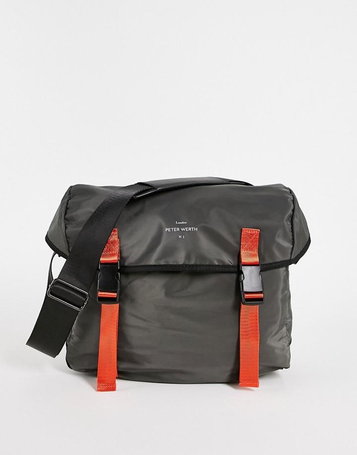 Peter Werth Messenger Bag In Gray