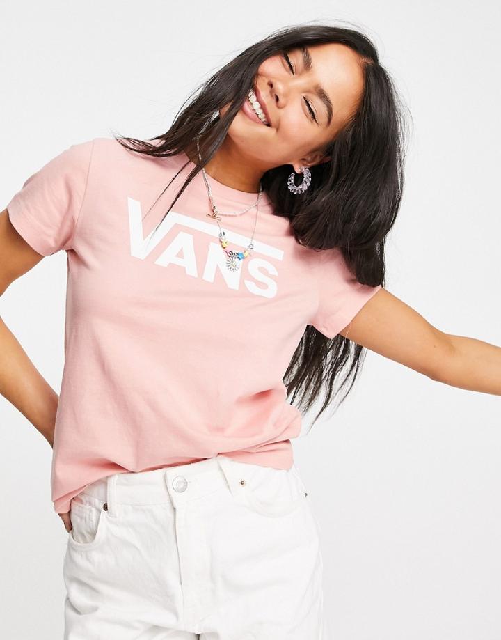 Vans Flying V T-shirt In Coral-orange