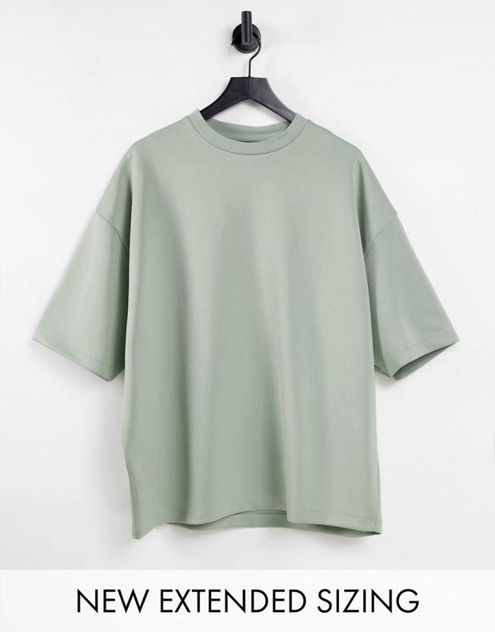 Asos Design Oversized T-shirt In Green Scuba
