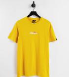 Ellesse Small Central Logo T-shirt In Yellow Exclusive To Asos