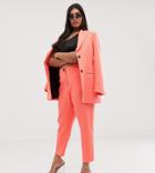 Asos Design Curve Fluro Pink Tapered Suit Pants