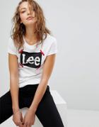 Lee Logo T Shirt With Tape Detail - White