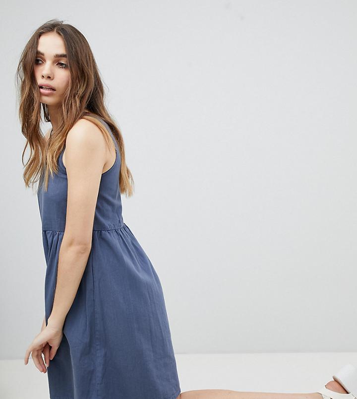 Monki Denim Smock Dress-blue