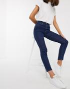 Only Paola High Waisted Ankle Grazer Jeans-blue