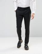 Selected Homme Skinny Fit Pants With Stretch And Turn Up - Black