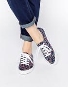Asos Dagnall Canvas Lace Up Sneakers - Floral