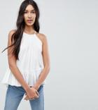 Asos Tall Crinkle Trapeze Top - White