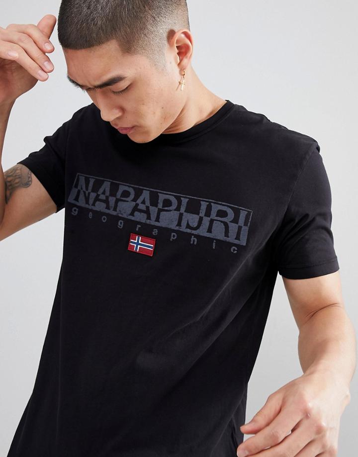 Napapijri Sapriol T-shirt In Black - Black