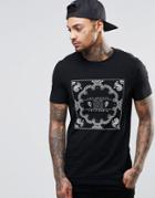 Asos Longline Muscle T-shirt With Bandana Number Print In Black - Black