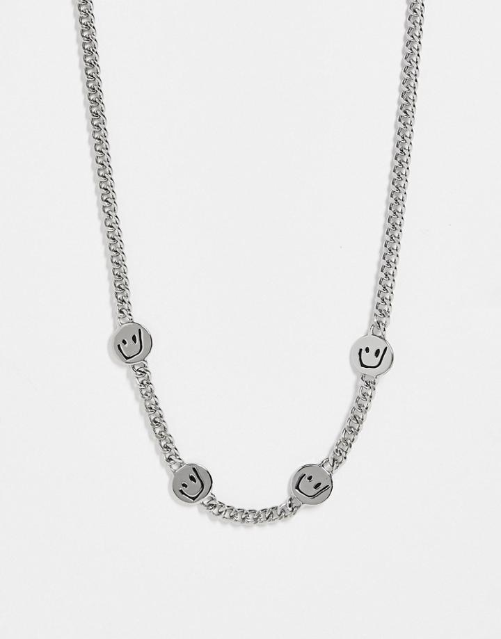 Weekday Sima Smile Necklace In Silver