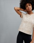 Adidas Tie Dye Slim Tee In Pearl - Beige