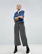 Asos Knitted Culottes In Stripe-multi