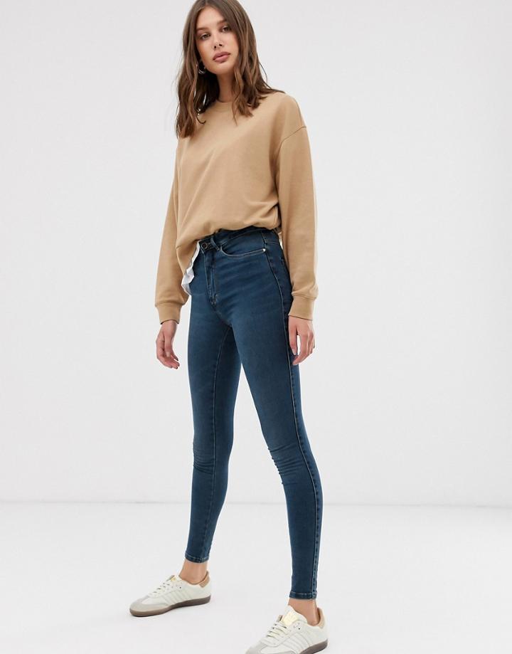 Only Royal High Waist Skinny Jean In Dark Blue