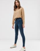 Only Royal High Waist Skinny Jean In Dark Blue