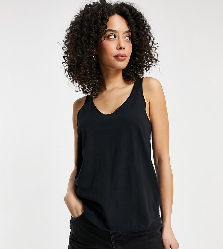 Asos Design Tall Ultimate Organic Cotton Scoop Neck Tank In Black