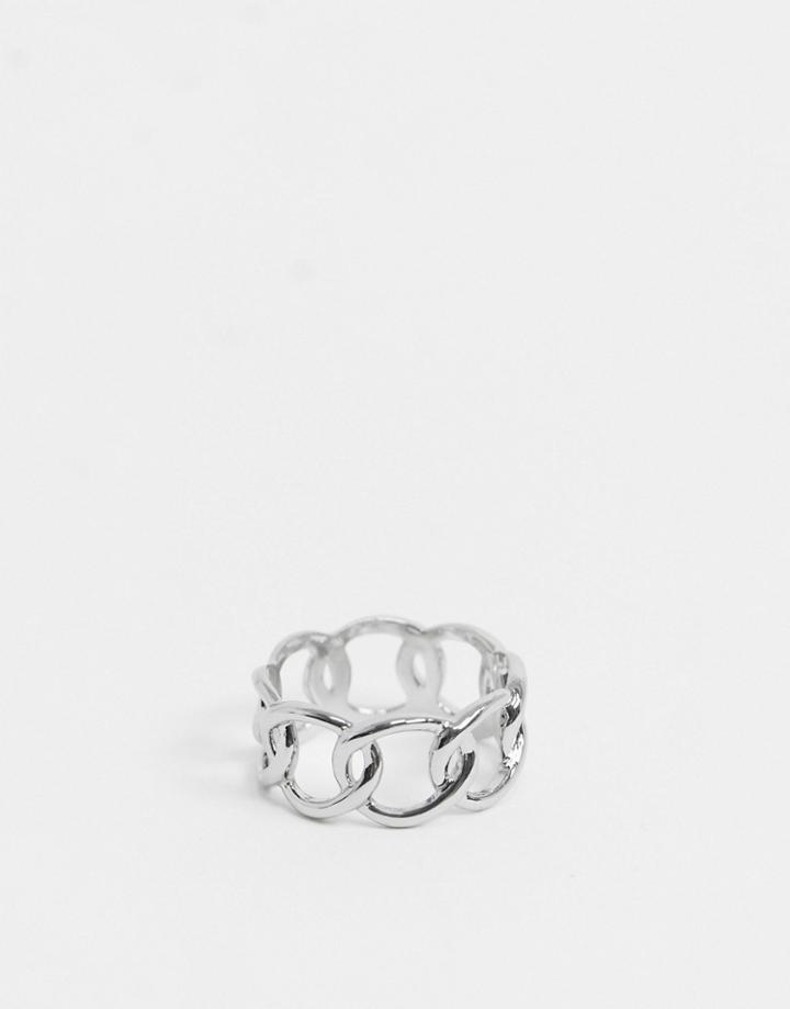Topshop Ring In Silver Chain Link