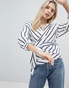 Only Striped Wrap Top - Multi