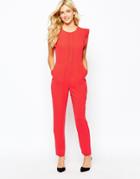 Oasis Tailored Jumpsuit - Bright Red