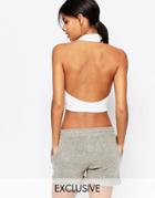 Nocozo Open Back Crop Top - White