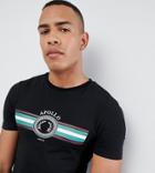 Asos Design Tall Muscle T-shirt With Emblem Print - Black