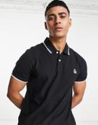 Original Penguin Plain Tipped Collar Polo-black