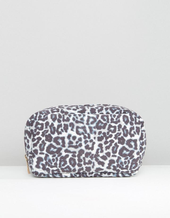 New Look Animal Print Makeup Bag - Brown