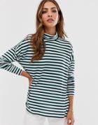 Vero Moda Stripe High Neck Long Sleeve Top