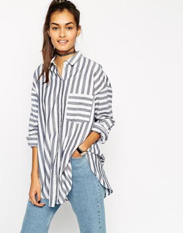 Asos Oversized Stripe Shirt - Multi