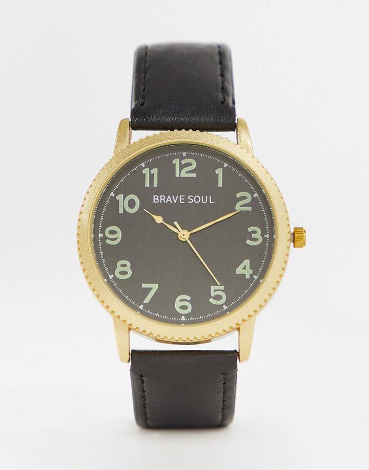 Brave Soul Classic Watch In Black-gold