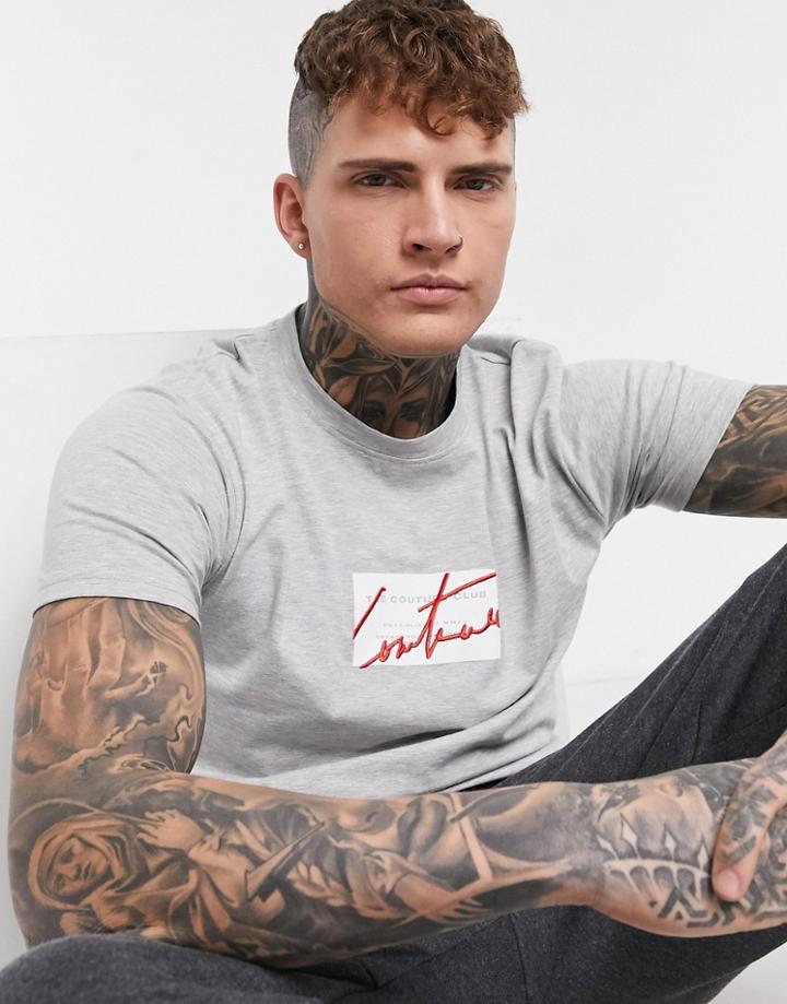 The Couture Club Archive Box Logo T-shirt In Gray-grey