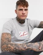 The Couture Club Archive Box Logo T-shirt In Gray-grey