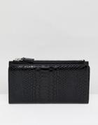 Monki Croc Zip Top Wallet - Black