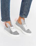 Minna Parikka Tail Sneaks Silver Glitter Sneakers - Silver