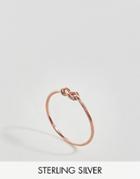 Asos Rose Gold Plated Sterling Silver Gentle Twist Ring - Copper