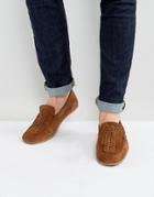 Asos Driving Shoes In Tan Suede With Woven Detail - Tan
