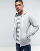 Solid Zip Up Hoodie In Gray - Gray