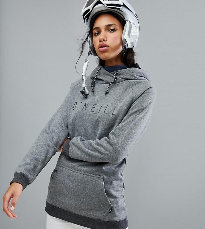 O'neill Ski Logo Hooded Fleece Basselayer - Gray