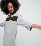 Monki Oversized Rugby Dress In Gray